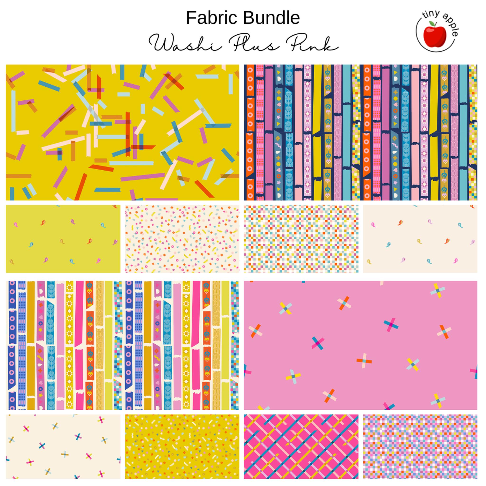 Fat Quarter Bundle (12) Washi Plus Pink by Ruby Star