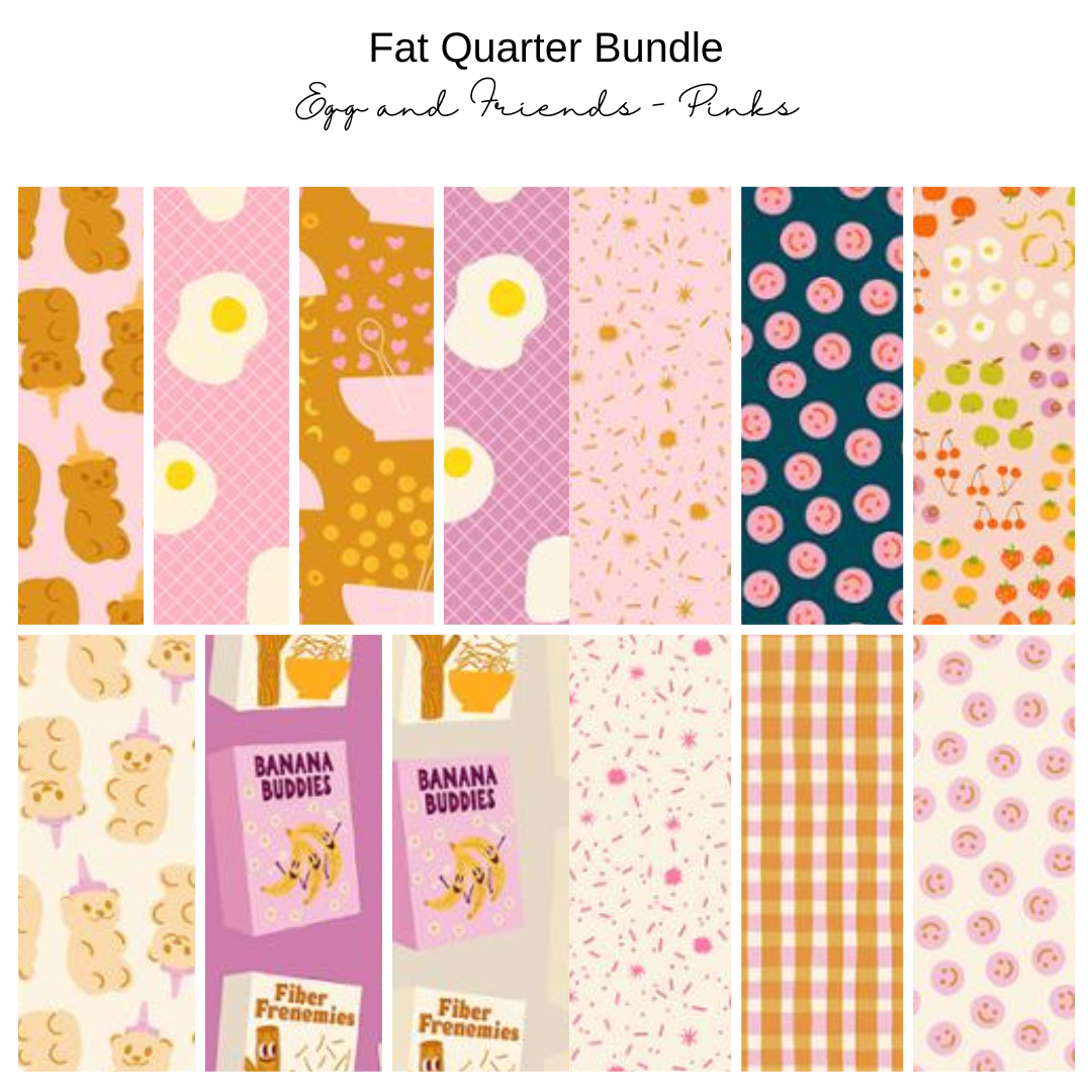 Fat Quarter Bundle (13) - Egg and Friends- Pink