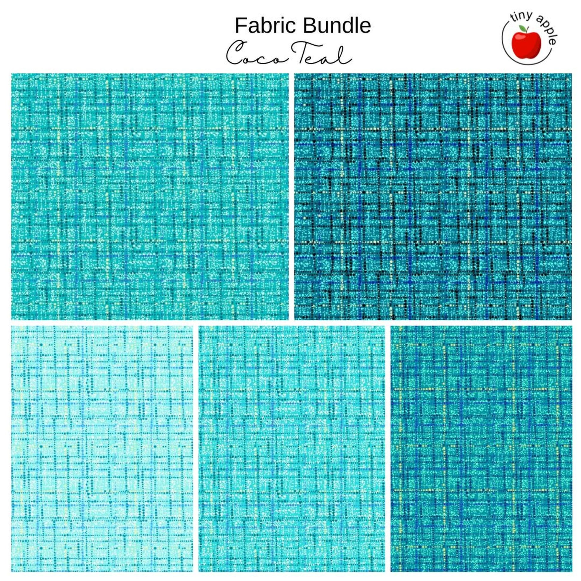 Fat Quarter Bundle (5) - Coco Teal