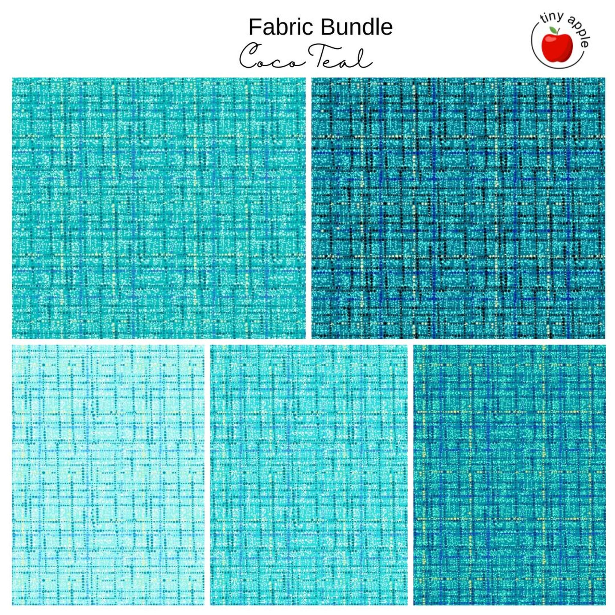 Fat Quarter Bundle (5) - Coco Teal