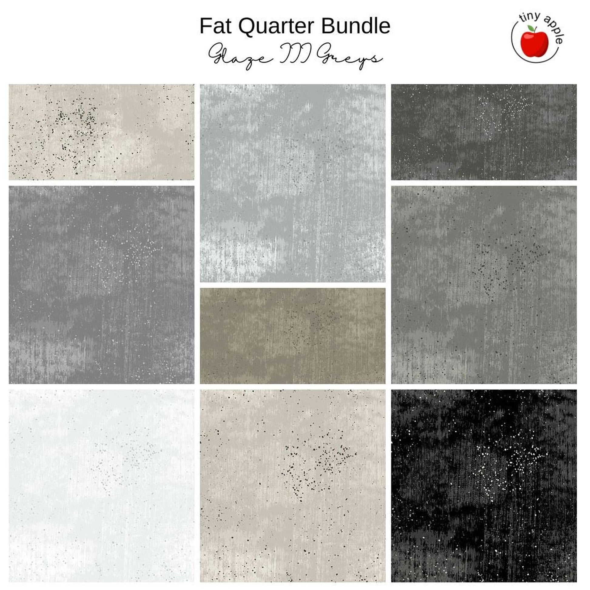 Fat Quarter Bundle (9) - Glaze III Greys