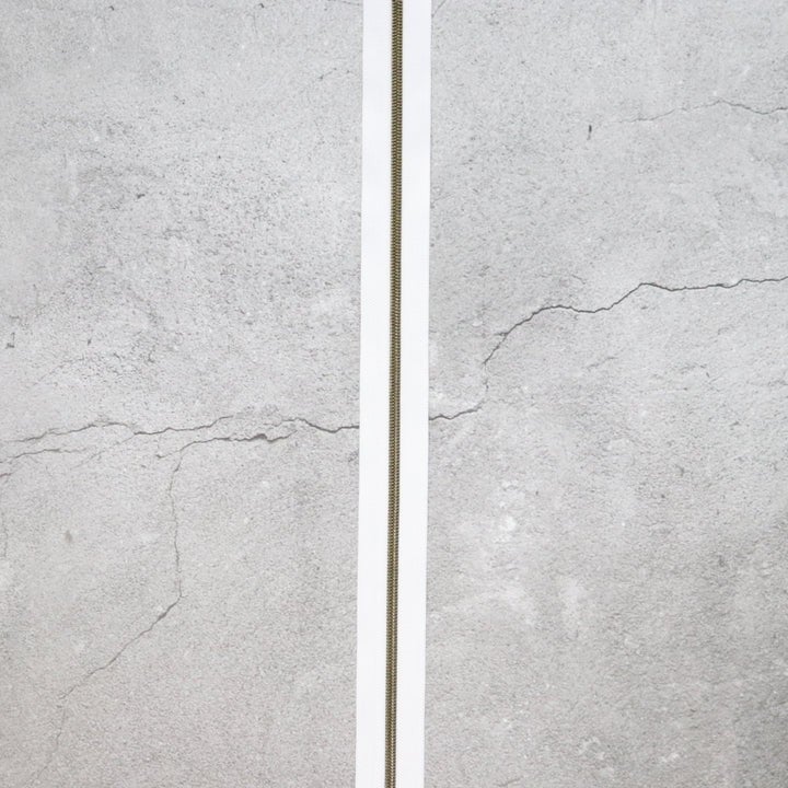 White Nylon Coil Zipper #3 - Antique Finish