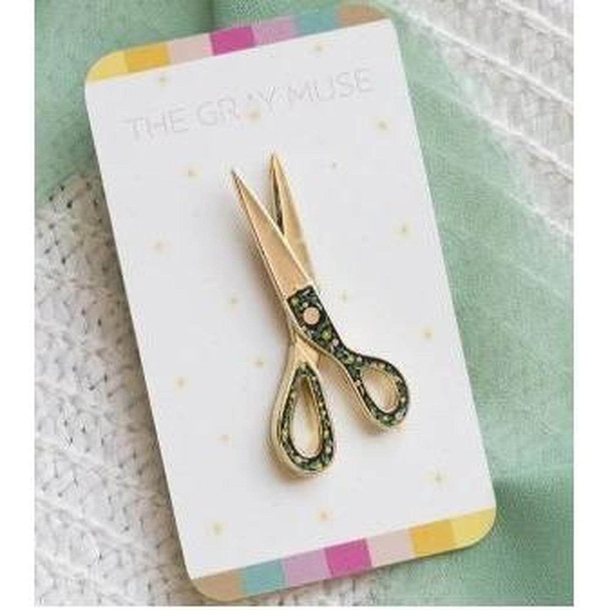 Floral Scissors Interactive Enamel Pin | Multiple Colorways