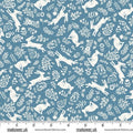 Foxwood by Makower UK - Bounding Bunnies Blue
