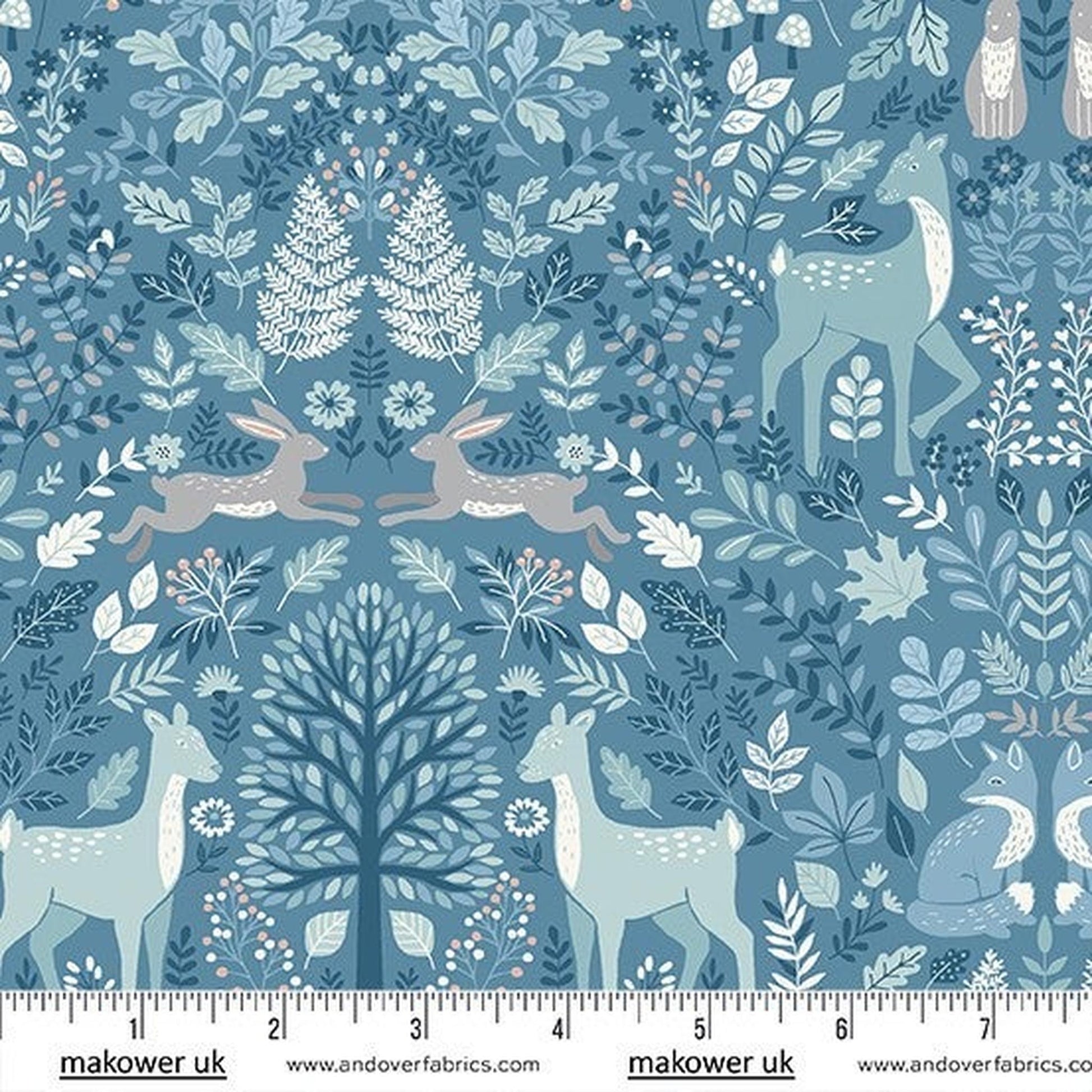 Foxwood by Makower UK - Dusk Nature Trail Blue