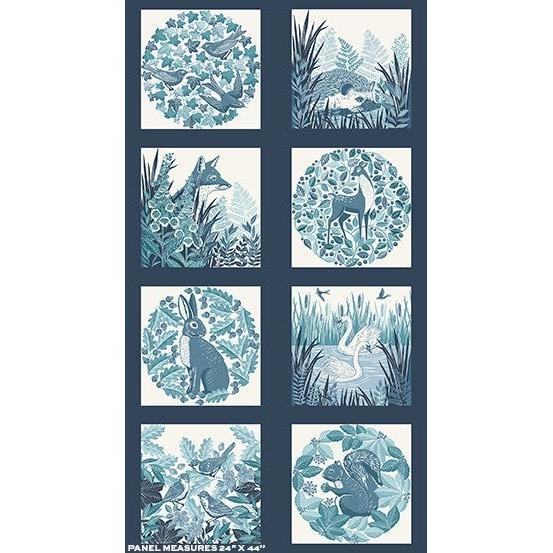 Foxwood by Makower UK - Panel Blue (24" x 43")