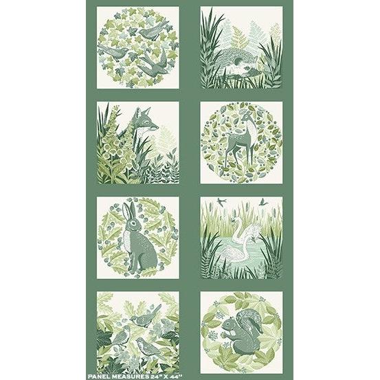 Foxwood by Makower UK - Panel Green (24" x 43")