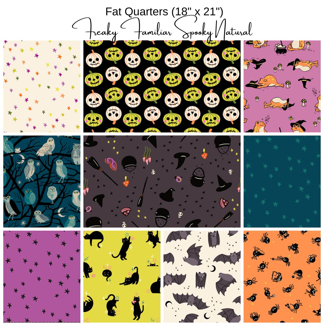 Fat Quarter Bundle (10) - Freaky Familiars - Spooky Natural