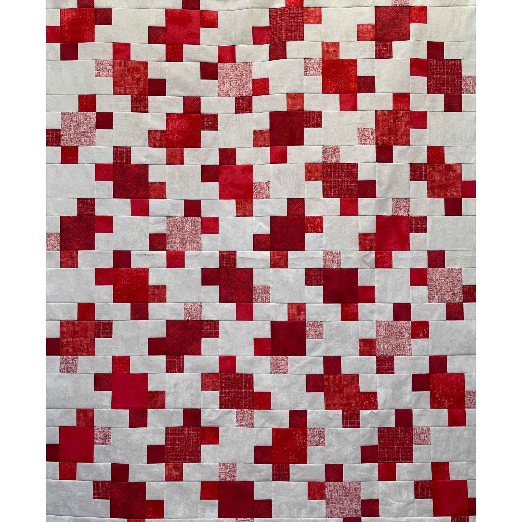 Kit: Puzzled Quilt - Shades of Red 50" x 62"