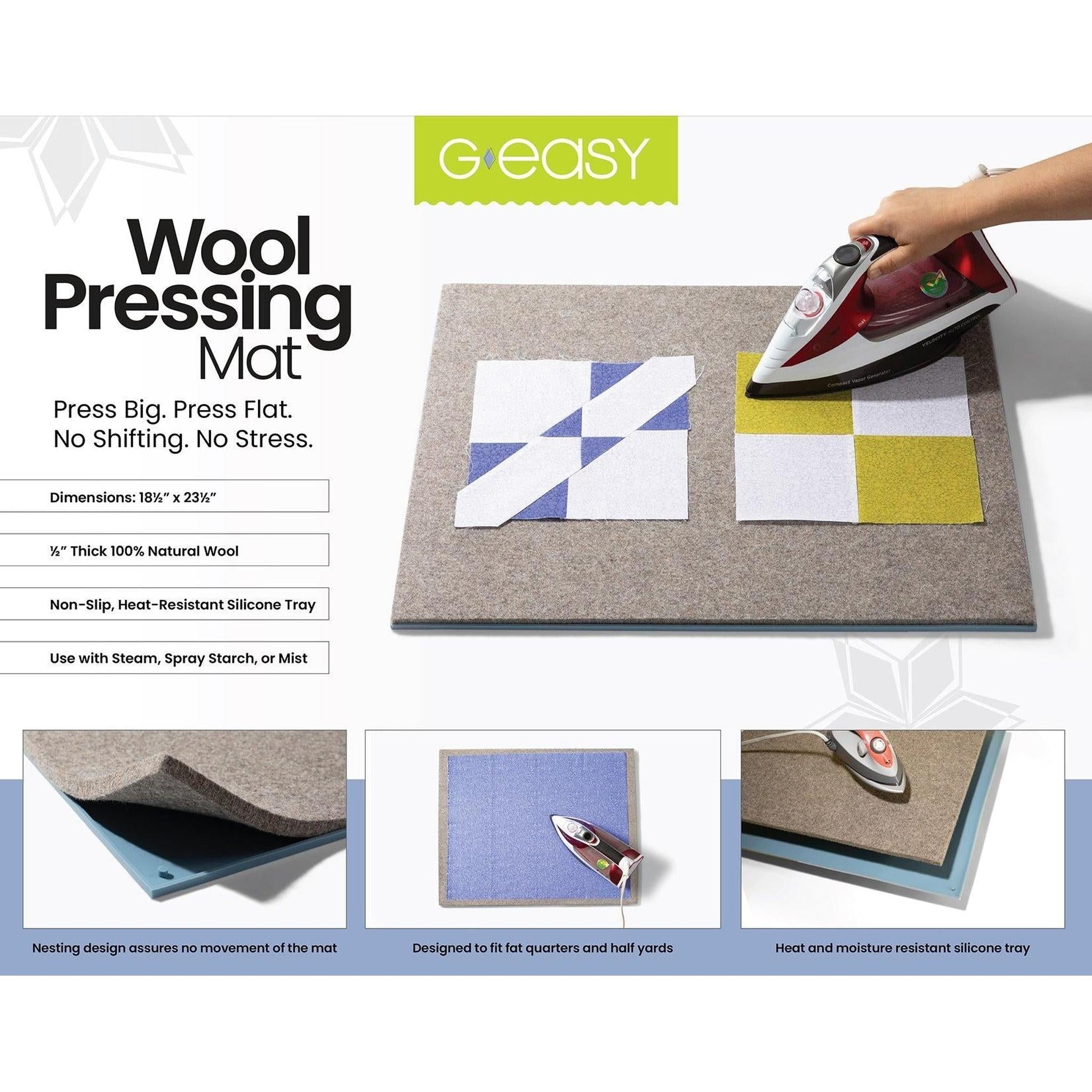 GEasy Large Wool Pressing Mat and Silicone Tray Combo
