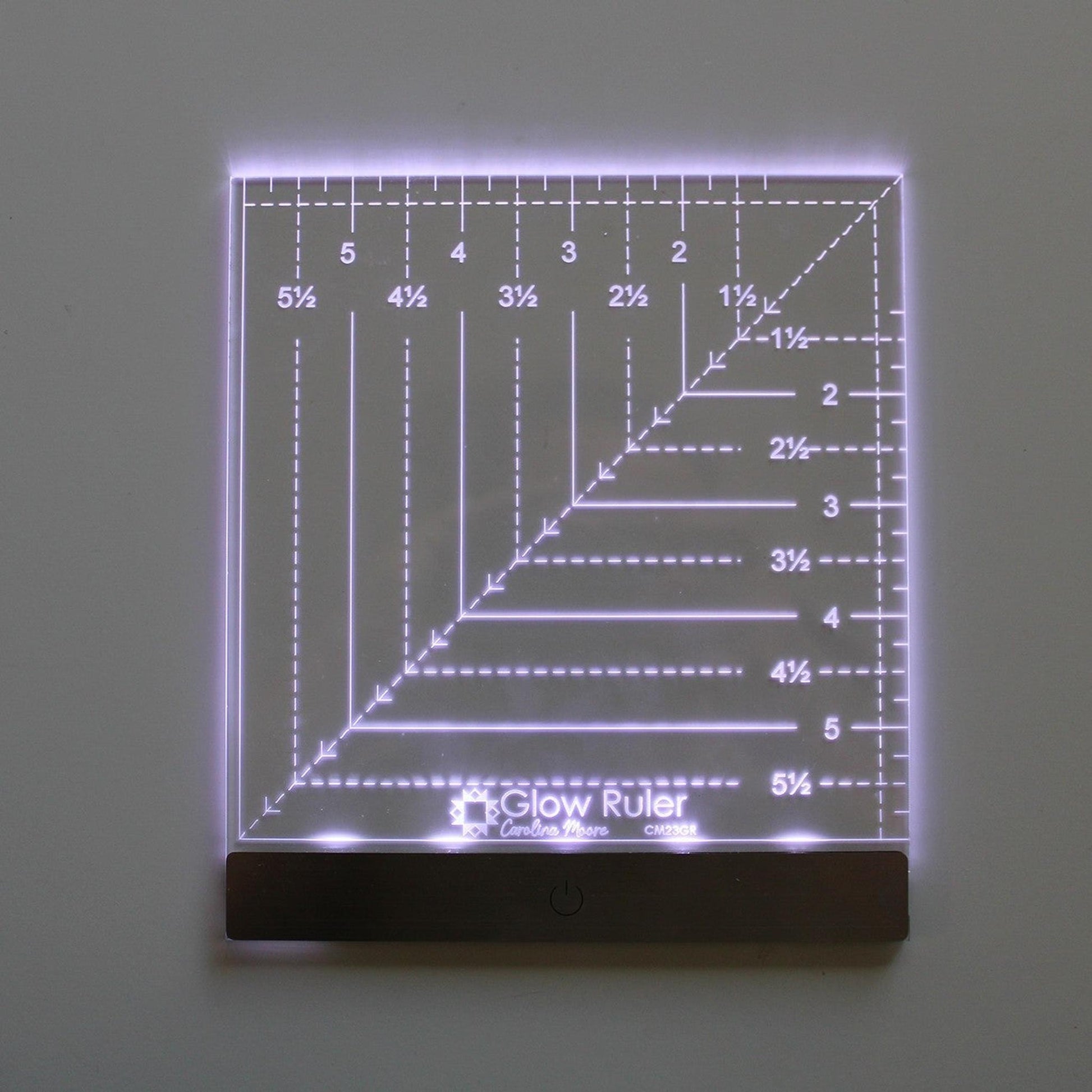 Glow Ruler by Carolina Moore 6" Square - For Righties