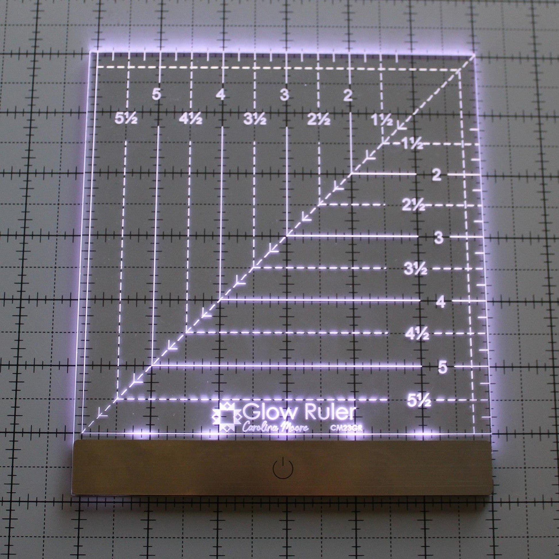 Glow Ruler by Carolina Moore 6" Square - For Righties