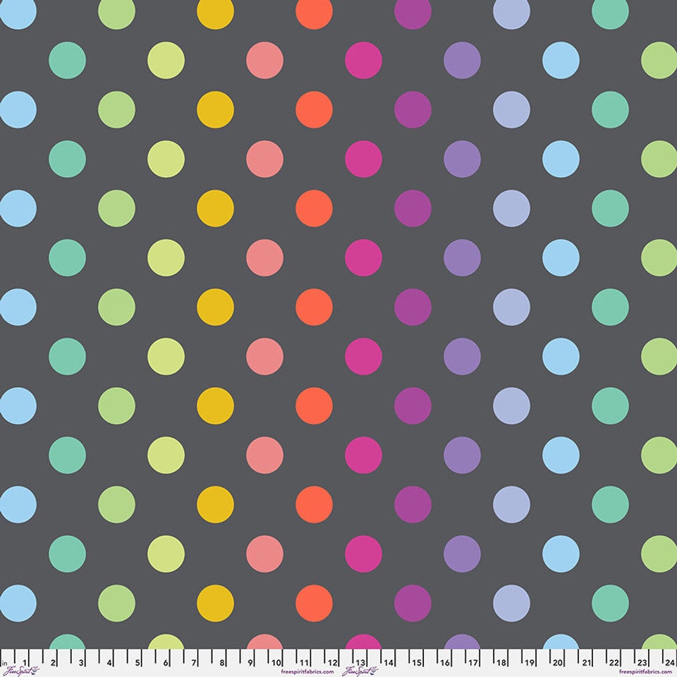 Graywork & True Colors by Tula Pink - (Minky) Disco Poms - Shadow