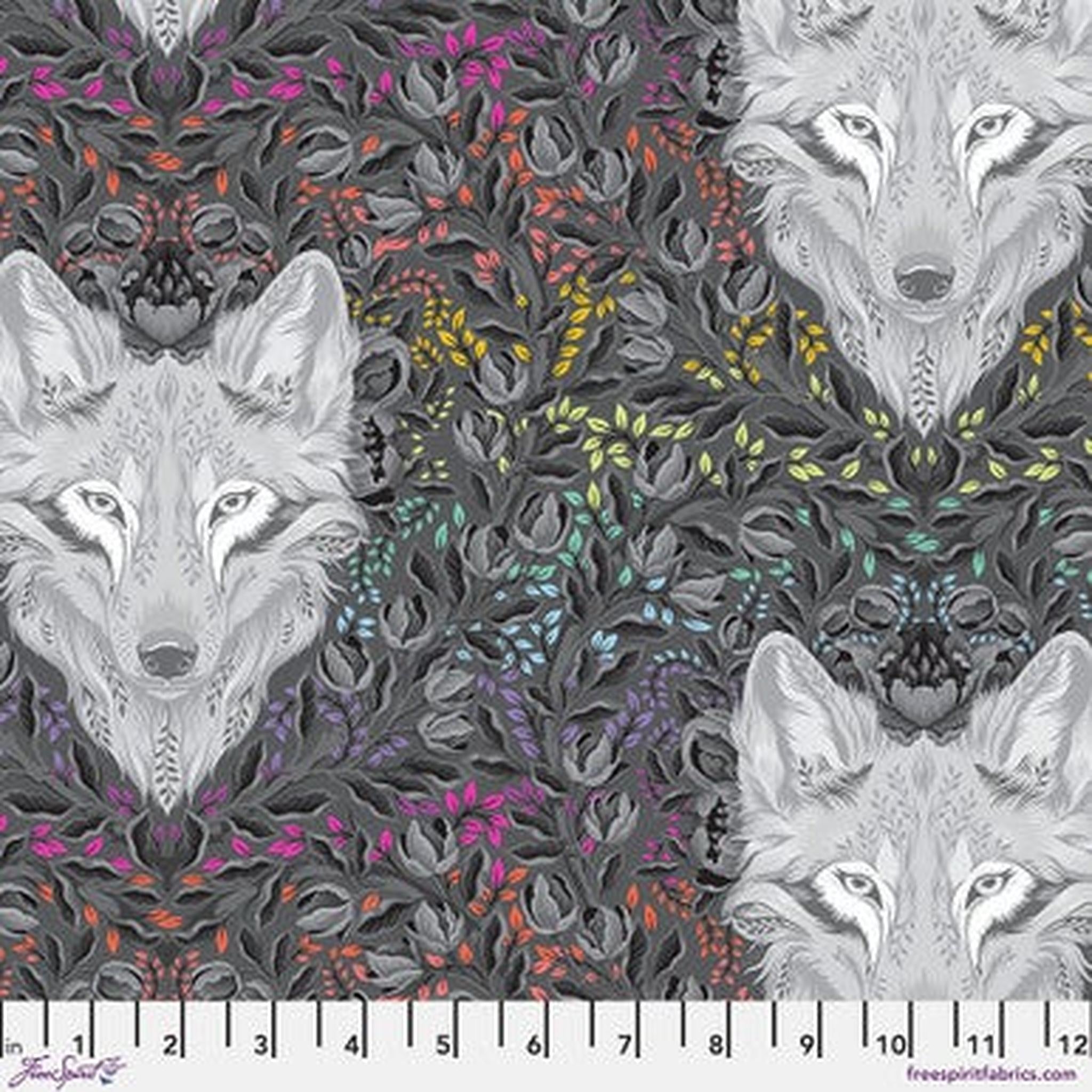 Graywork by Tula Pink - Wolf of Pink Street - Carbon