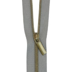 Grey Nylon Coil Zipper #3 - Antique Finish
