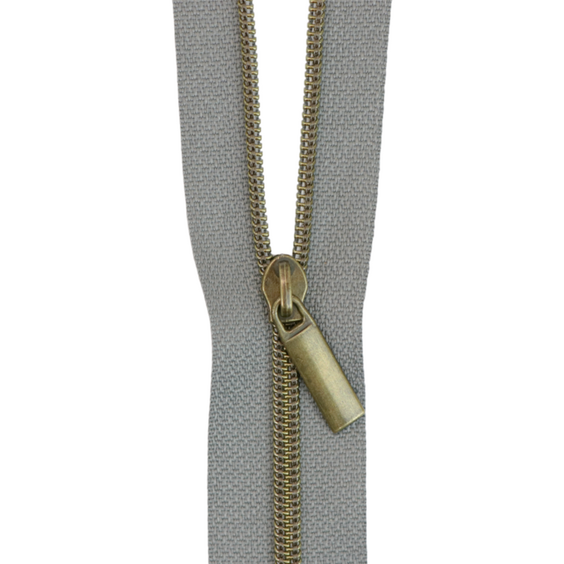 Grey Nylon Coil Zipper #3 - Antique Finish