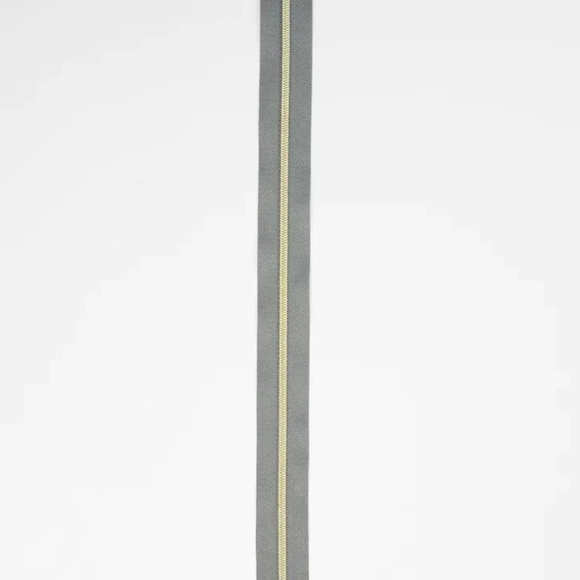 Grey Nylon Coil Zipper #3 - Gold Finish