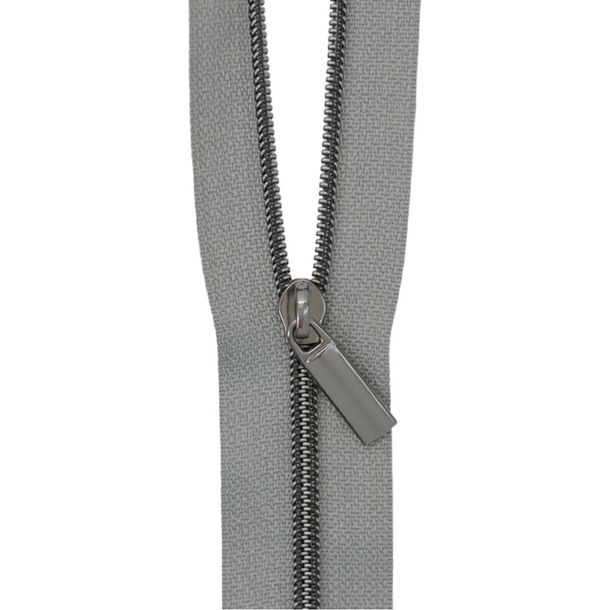 Grey Nylon Coil Zipper #3 - Gunmetal Finish