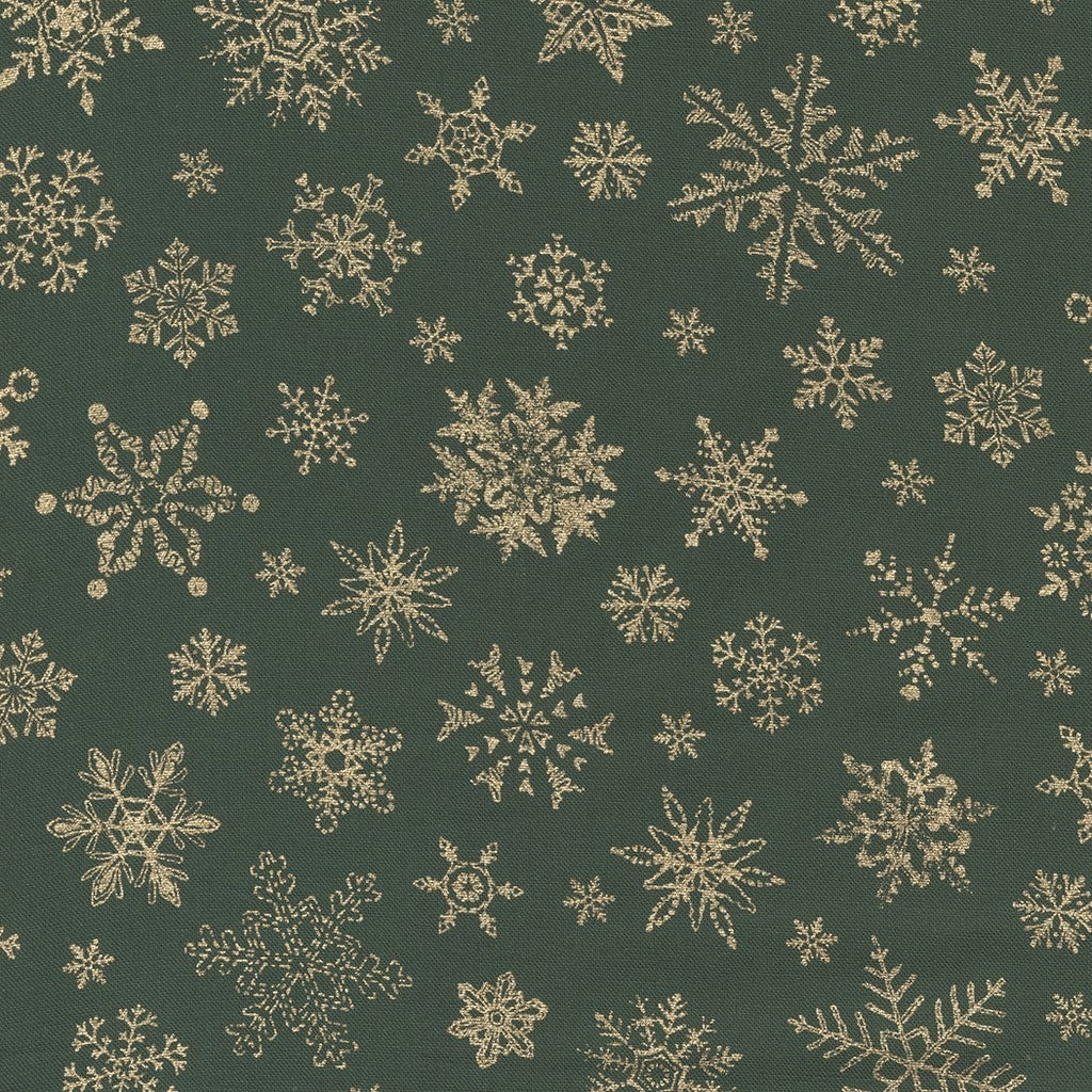 Merry Manor Metallic by Moda - Evergreen