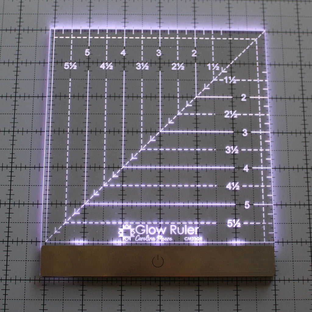 Glow Ruler by Carolina Moore 6" Square - For Righties