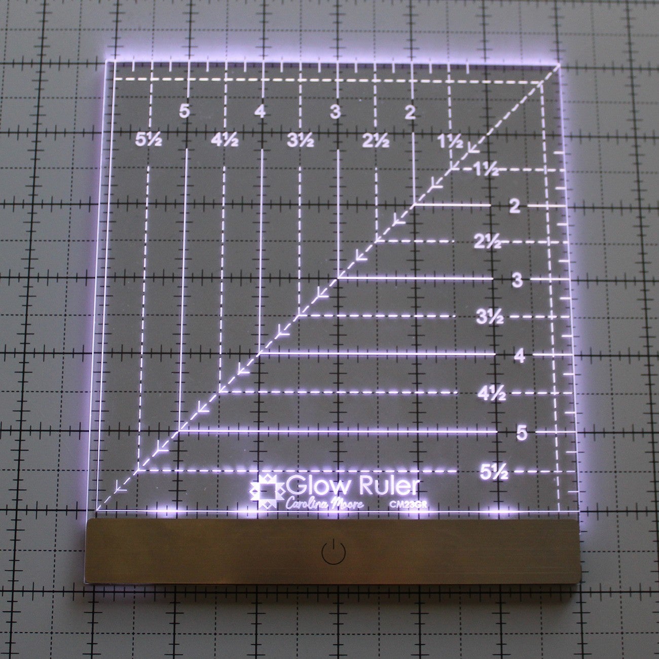 Glow Ruler by Carolina Moore 6" Square - For Righties