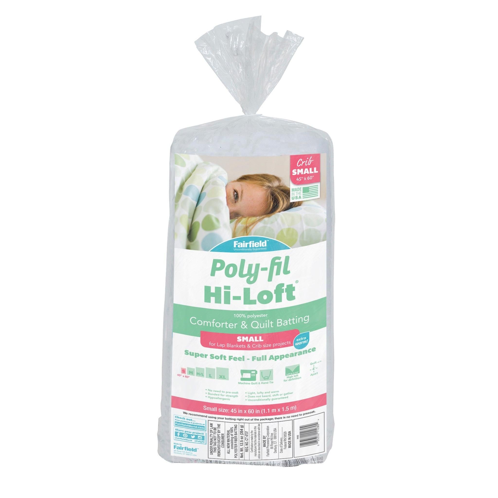 Poly-Fil Hi-Loft Quilt Batting - Crib Size - 45" x 60"