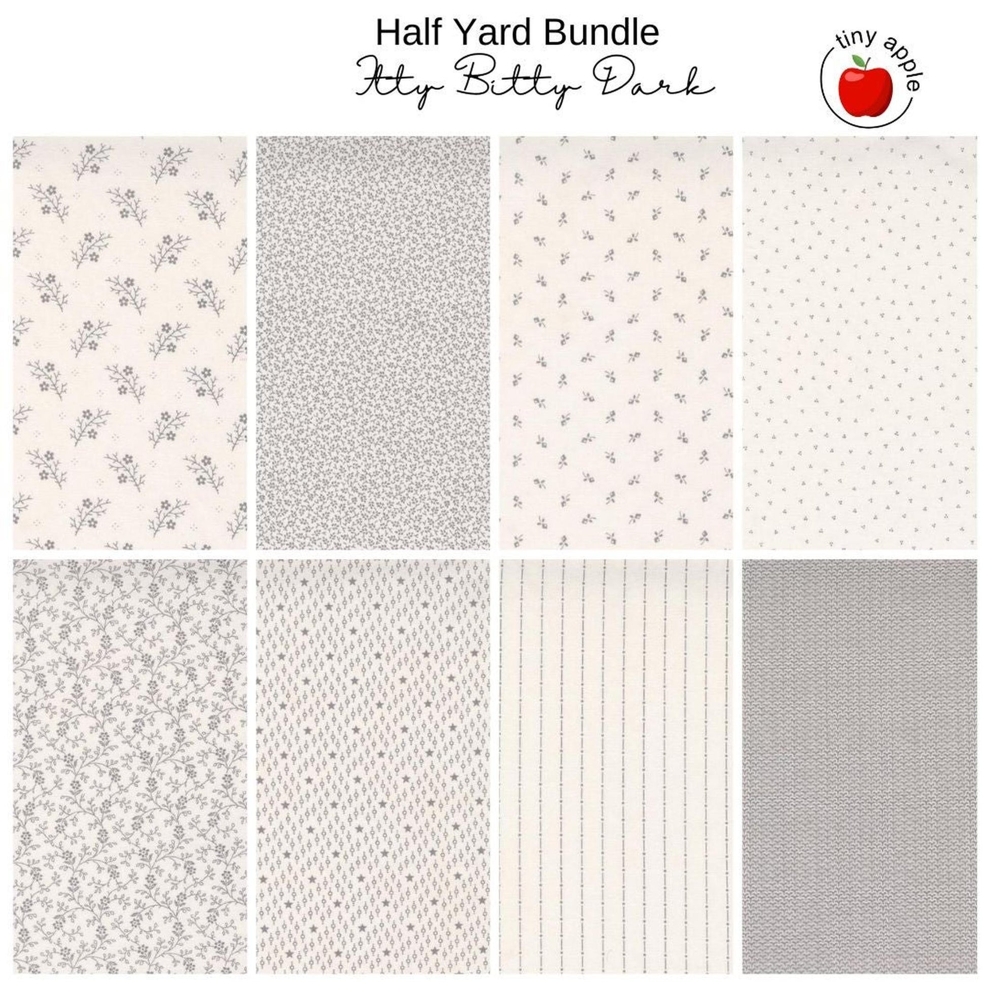 Half Yard Bundle of 8 Itty Bitty Fabrics by Moda