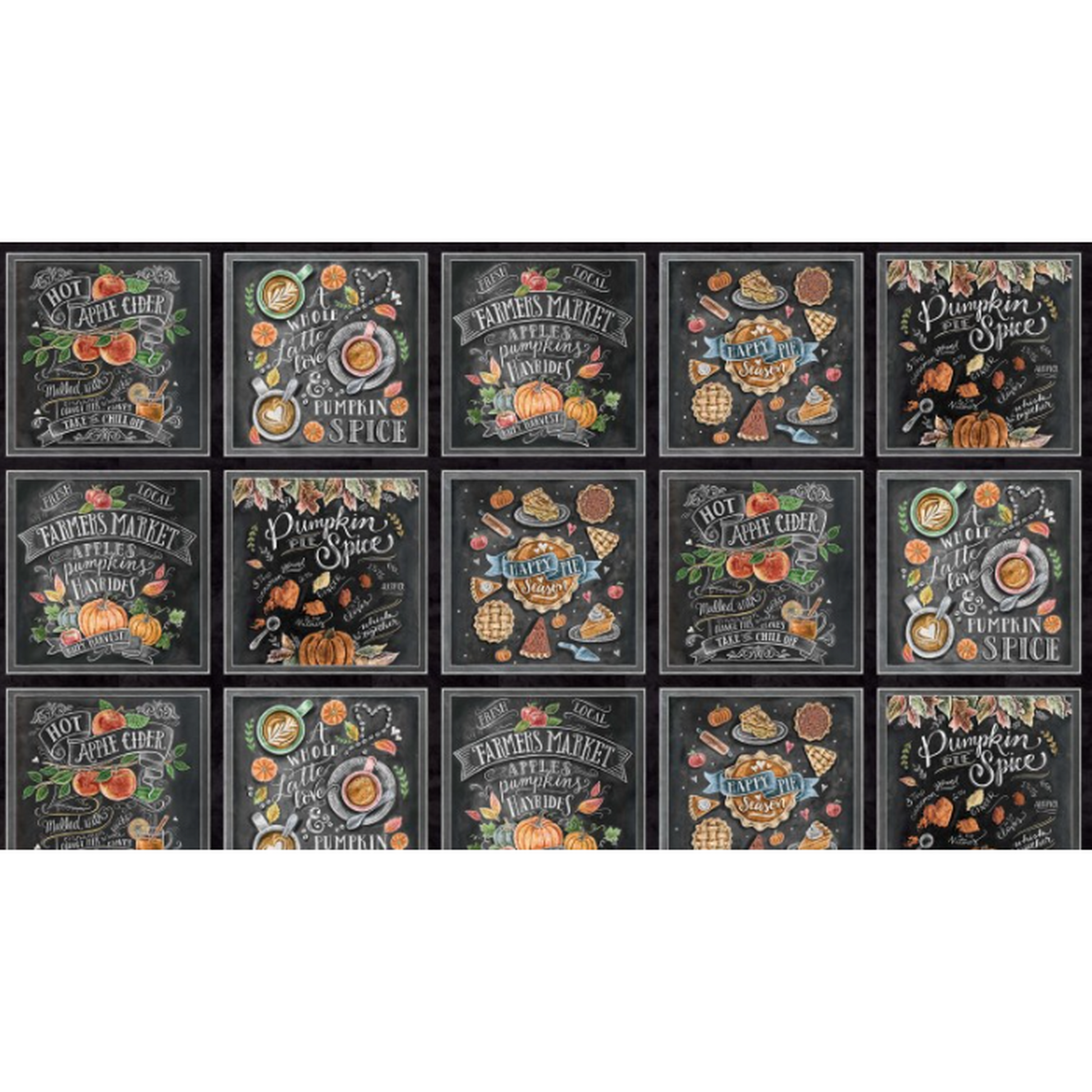 Happy Pie Season Panel by Lily & Val Hot Apple Cider: Black