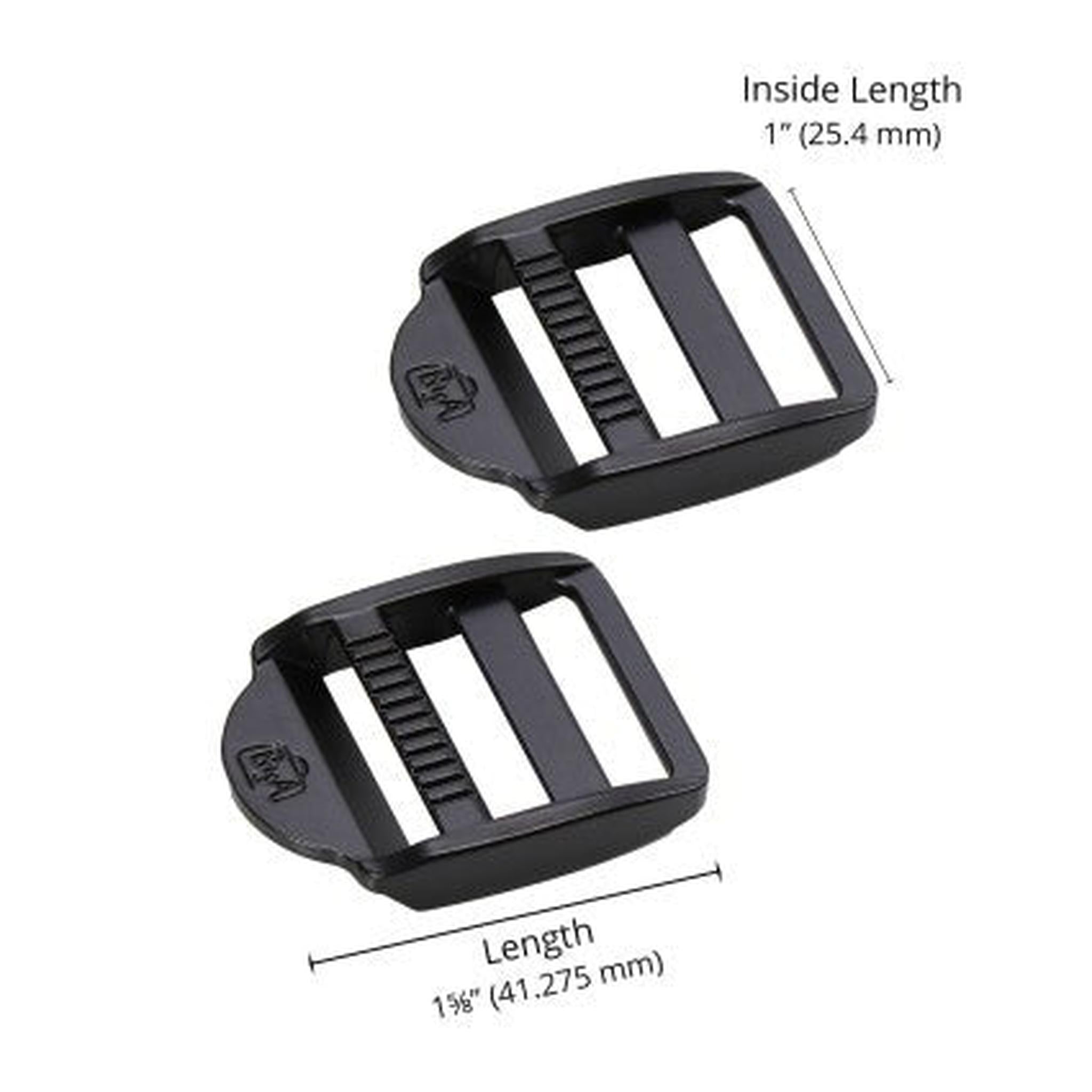 Hardware: 1" Strap Adjuster (2) - Black Metal Finish