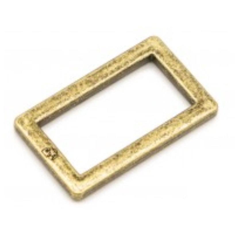 Hardware: Rectangle Ring 1" Slider (2) - Antique Brass Finish