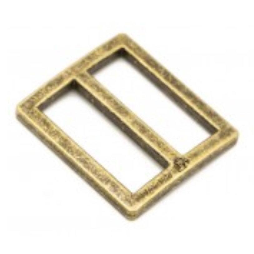 Hardware: Widemouth Rectangular Slider 1" Slider (2) -Antique Brass Finish