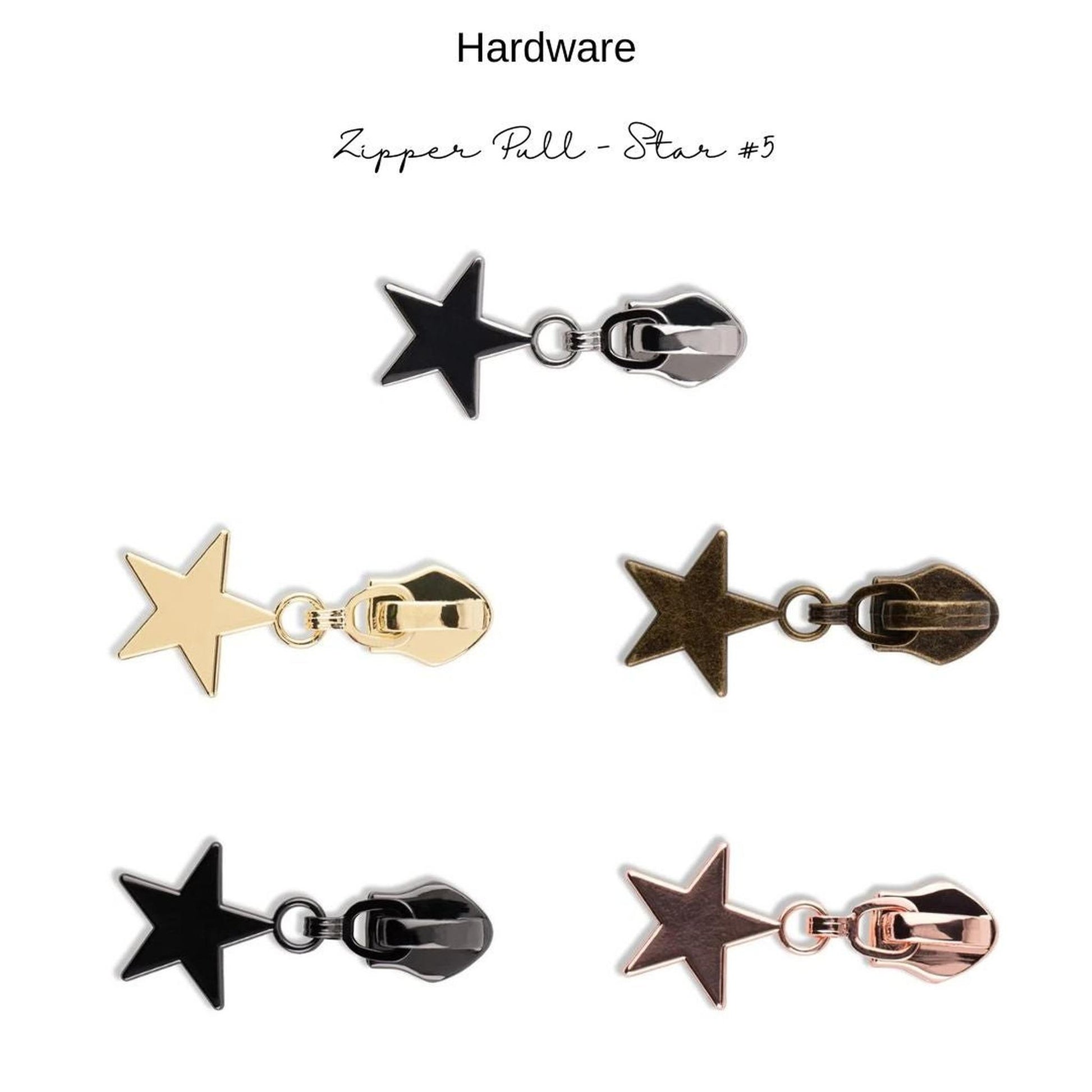 Hardware: Zipper Pull - Star #5 | Multiple Finishes