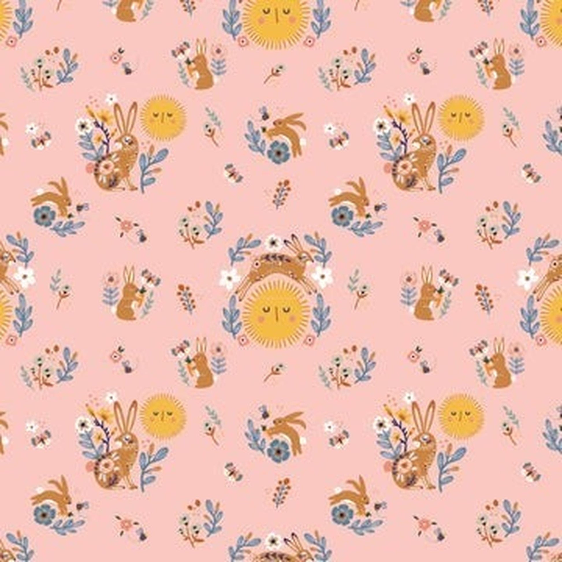 Hide and Seek by Poppie Cotton - Sunny Bunnies - Pink