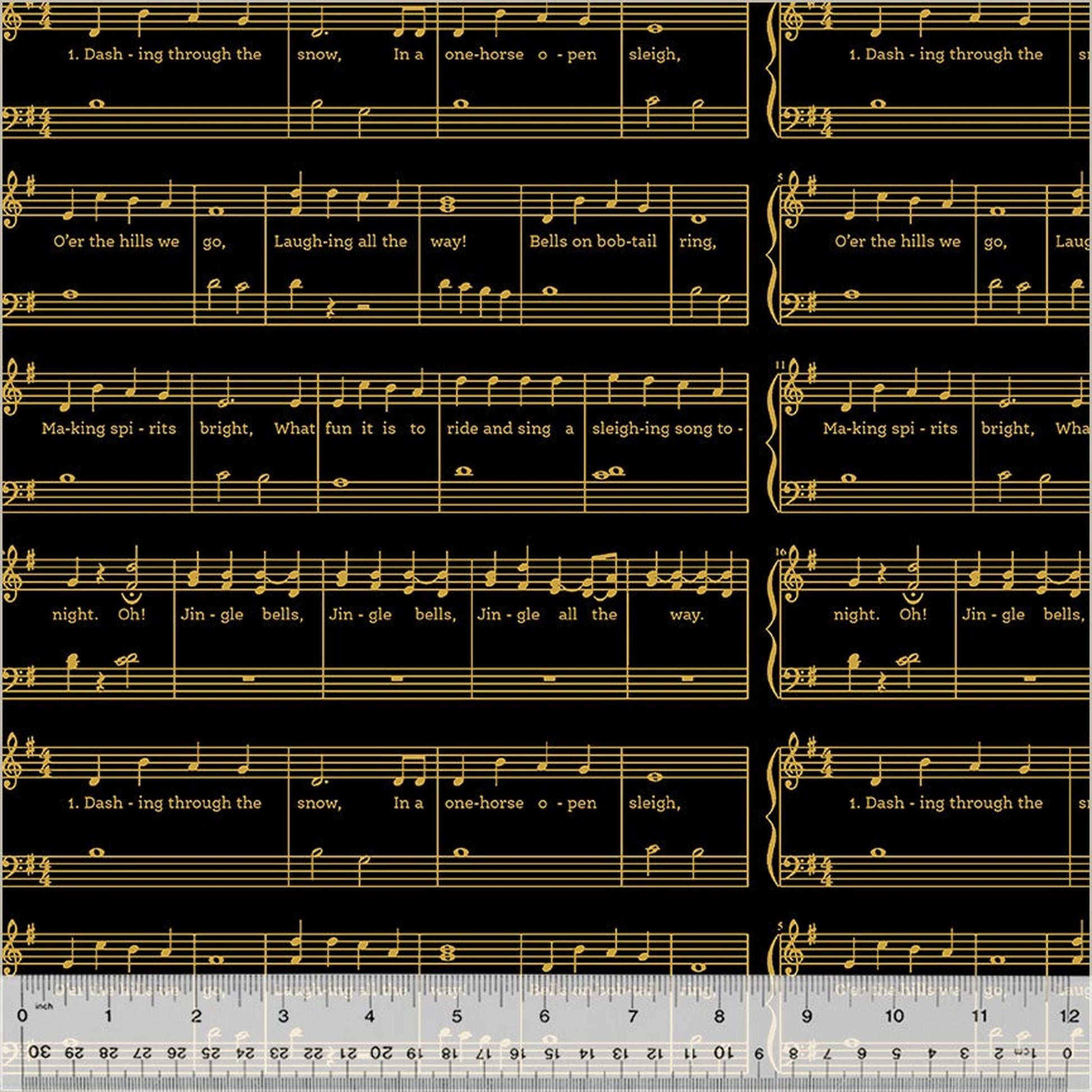 Holiday Twinkle by Whistler Studios Jingle Bells: Black/Gold