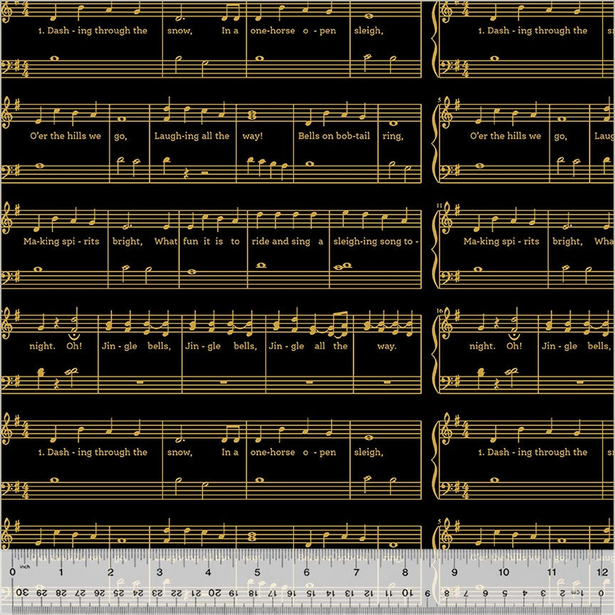 Holiday Twinkle by Whistler Studios Jingle Bells: Black/Gold