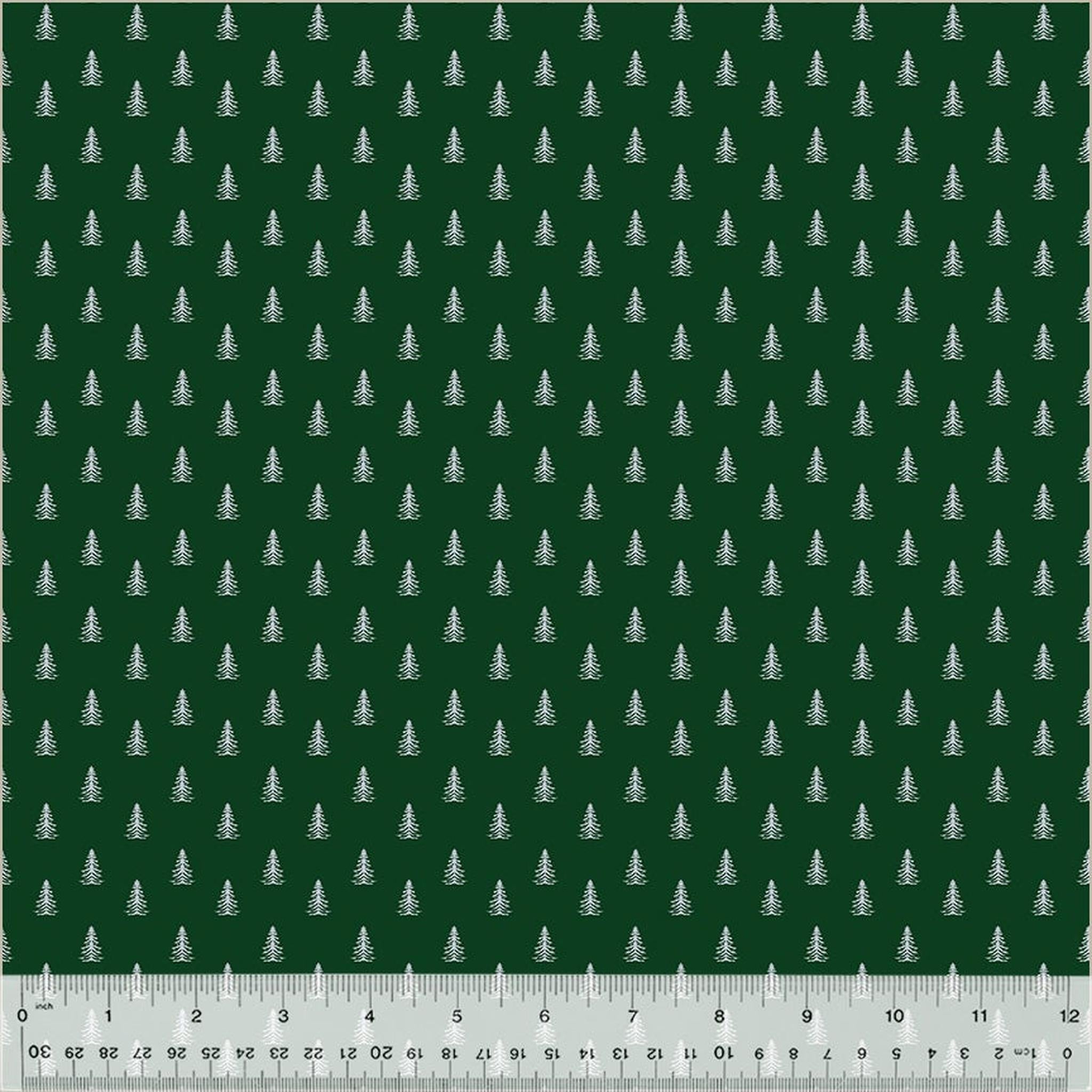 Holiday Twinkle by Whistler Studios Pine Trees: Dark Green/Silver