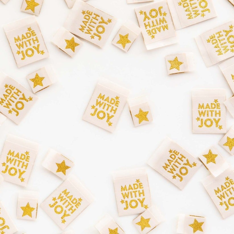 Quilt Label -Sarah Hearts | Made with Joy