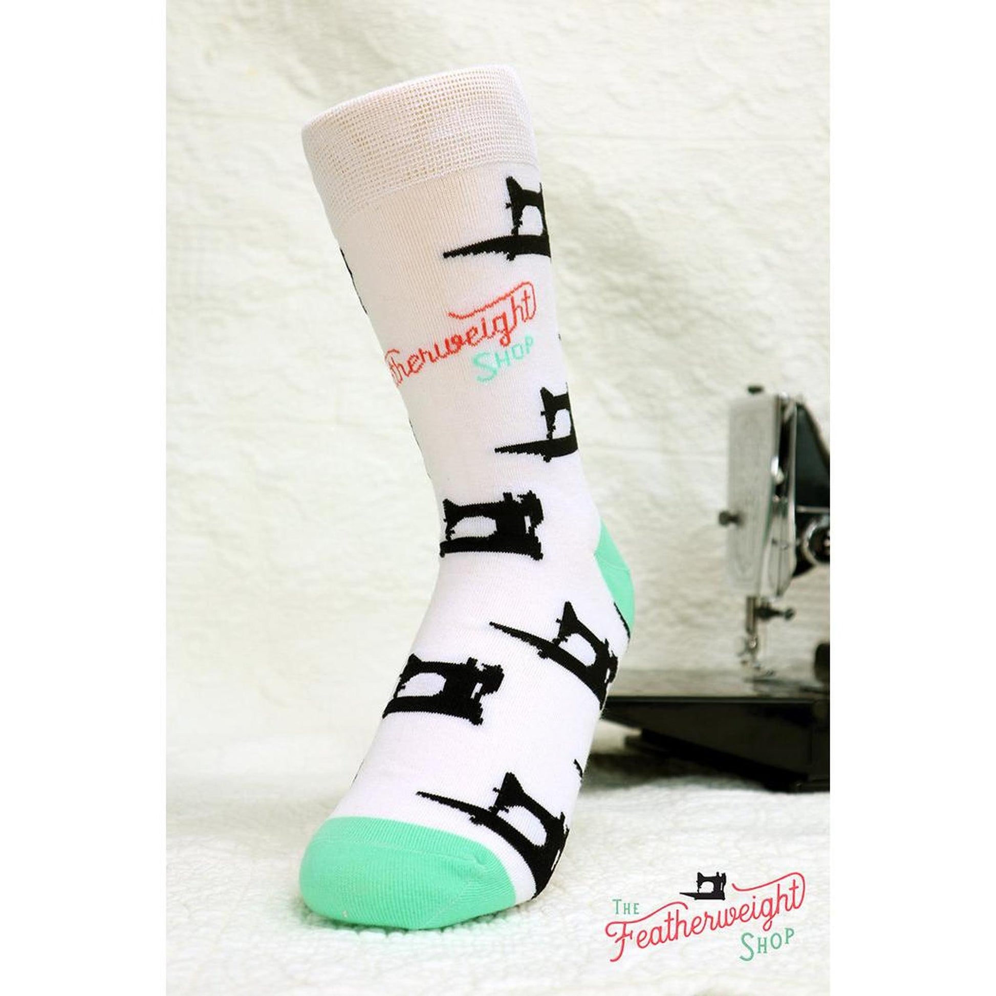 Quilt Socks, Black Singer Featherweights - Featherweight Shop Design