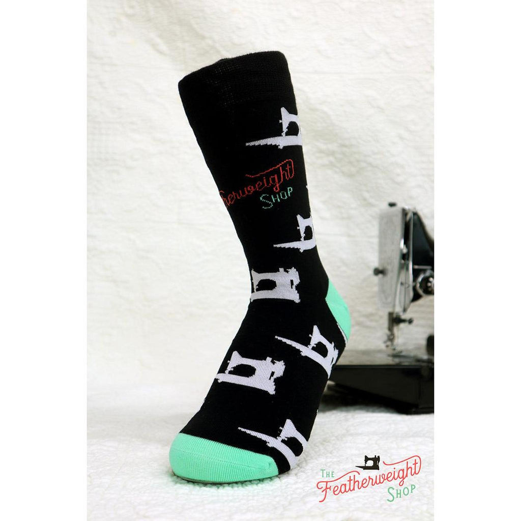 Quilt Socks, White Singer Featherweights - Featherweight Shop Design