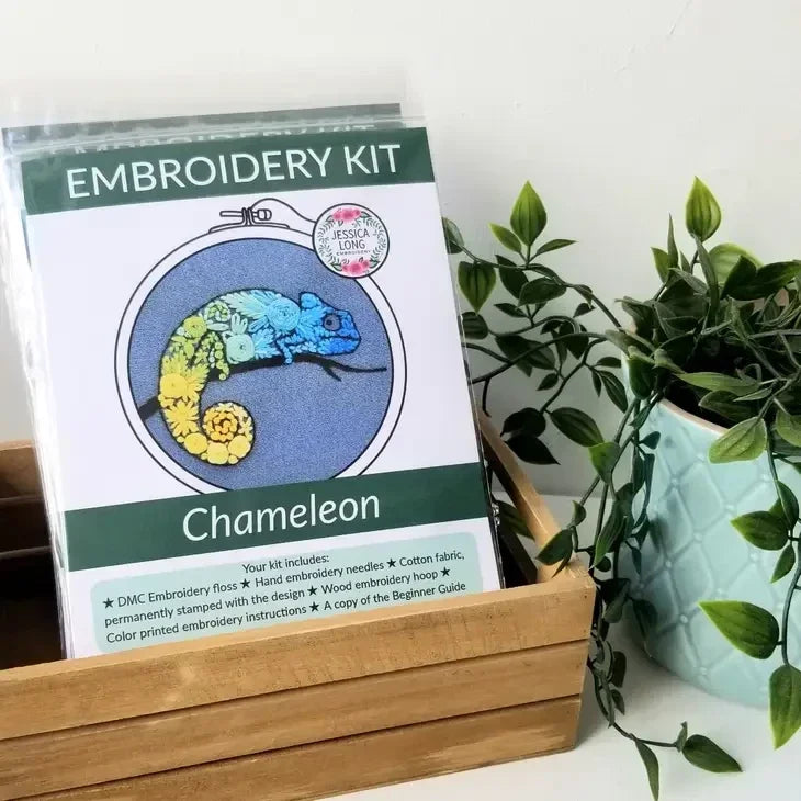 Chameleon Embroidery Kit