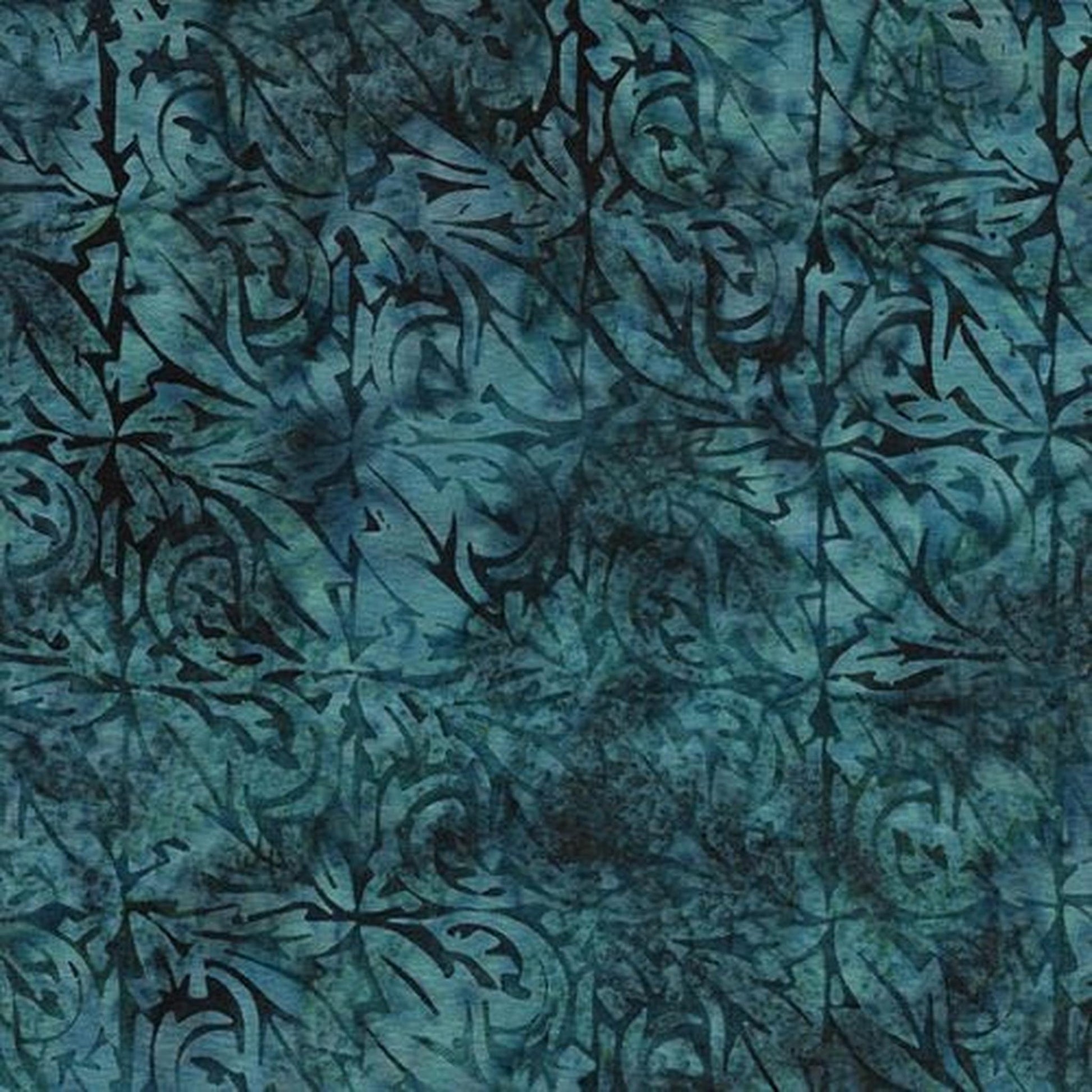 Island Batik - Acanthus Square Leaf-Teal Bridgewater