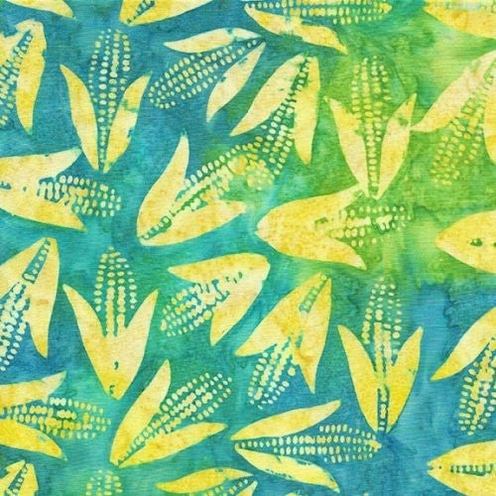 Island Batik - Corn - Multi Blue Green
