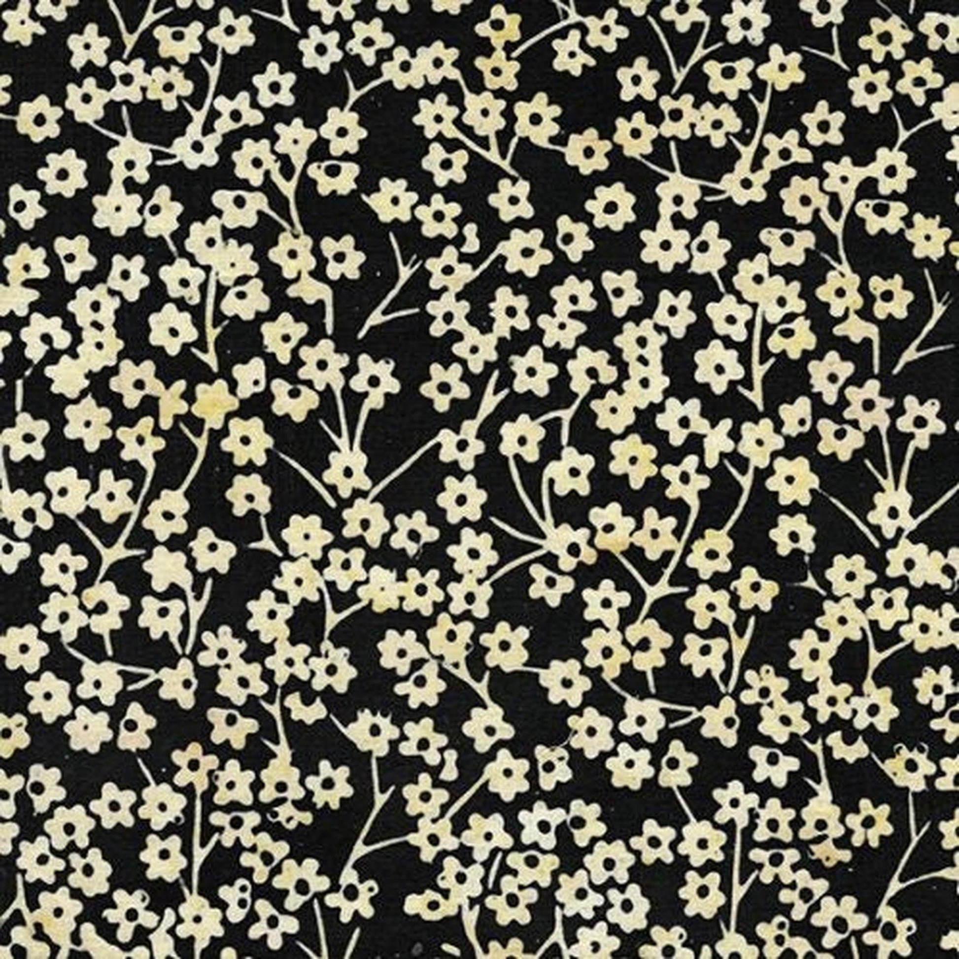 Island Batik - Round Flower Stems-Black