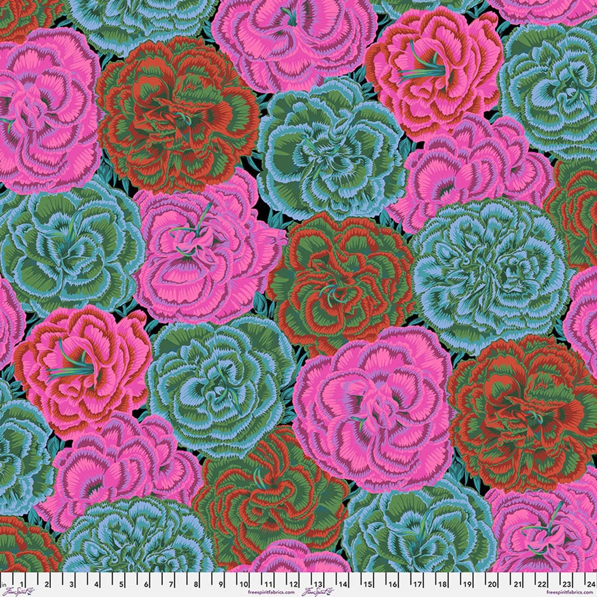 Kaffe Fassett August Collective - Picotee Carnations - Dark