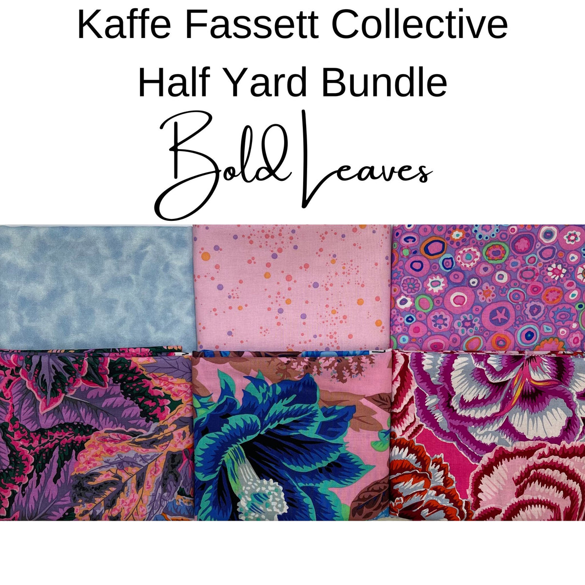 Kaffe Half Yard Bundle - Bold Leaves