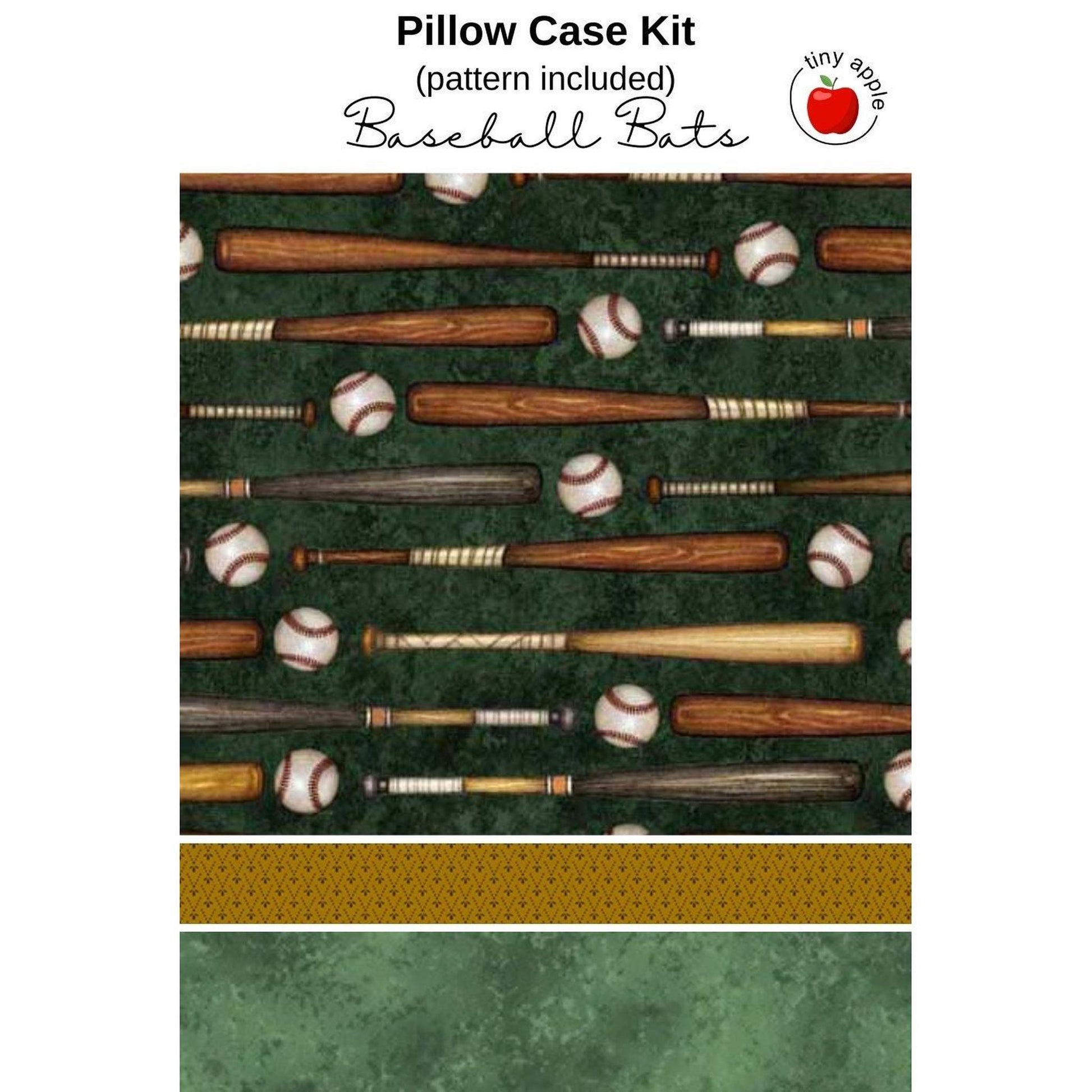 Kit: Burrito Pillowcase - Baseball Bats (pattern included)