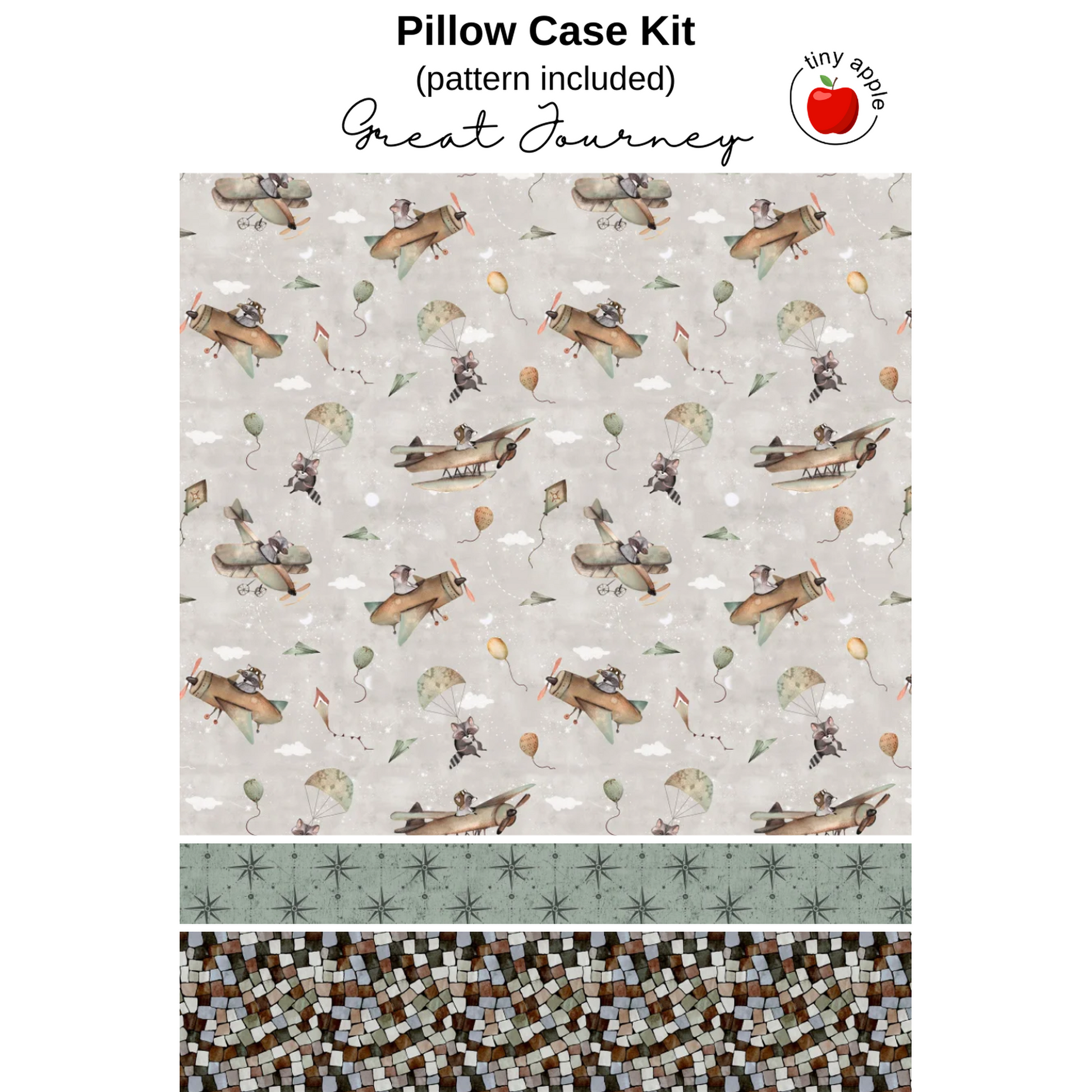 Kit: Burrito Pillowcase - Great Journey (pattern included)