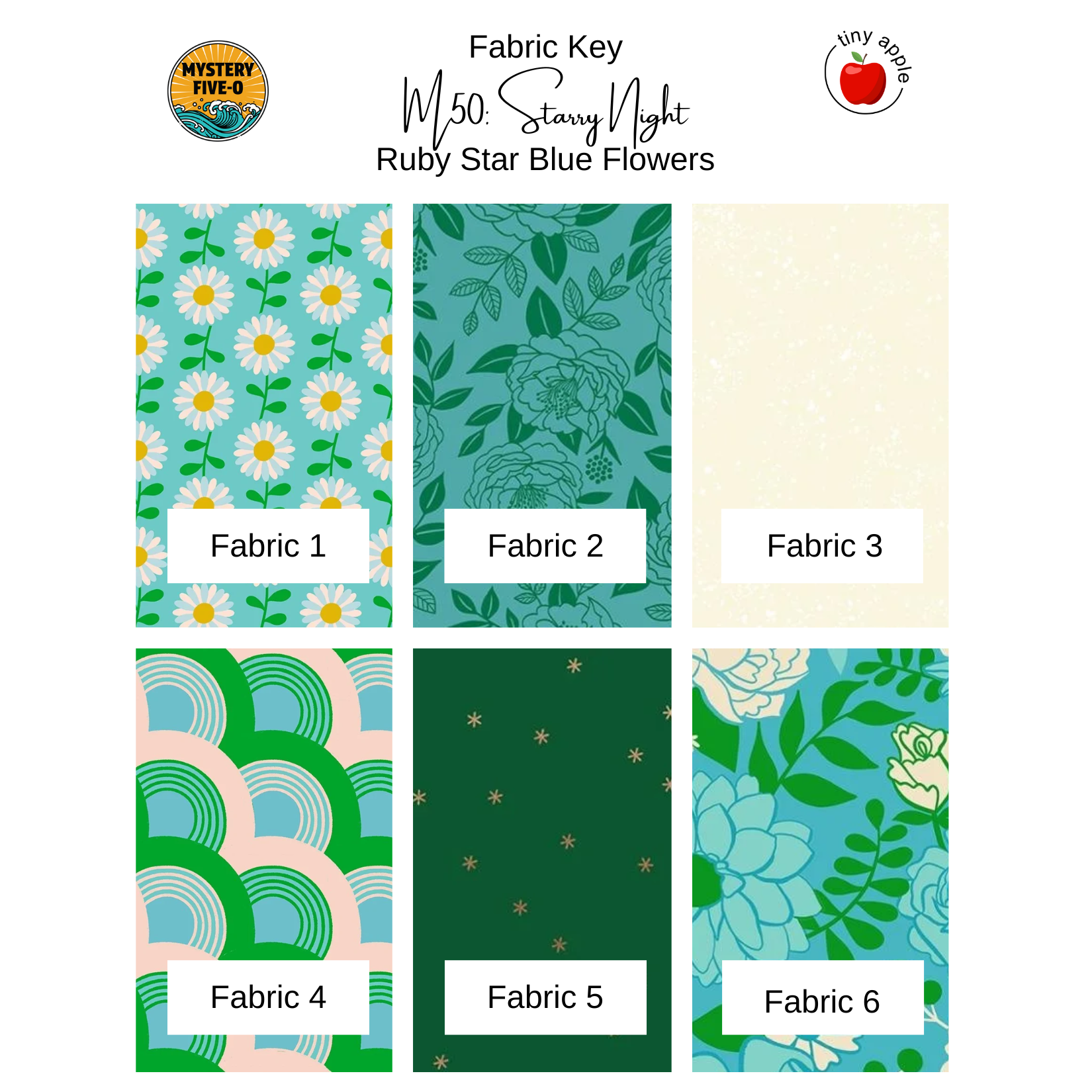 Kit: M50 Starry Night | Ruby Star Blue Flowers (Pattern Included)