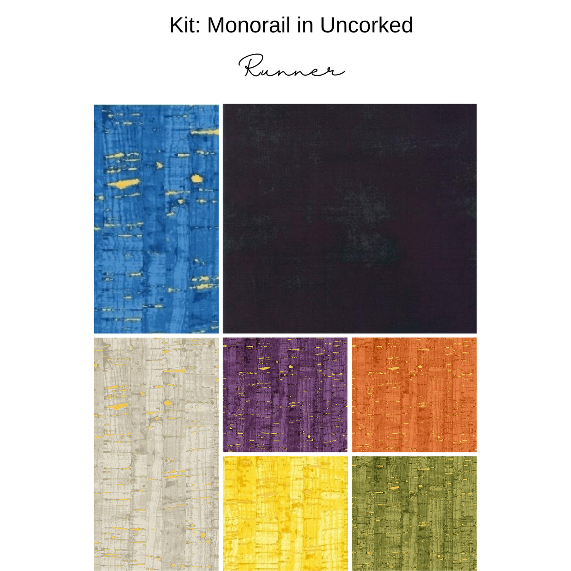 Kit: Monorail Table Runner in Uncorked (pattern not included)