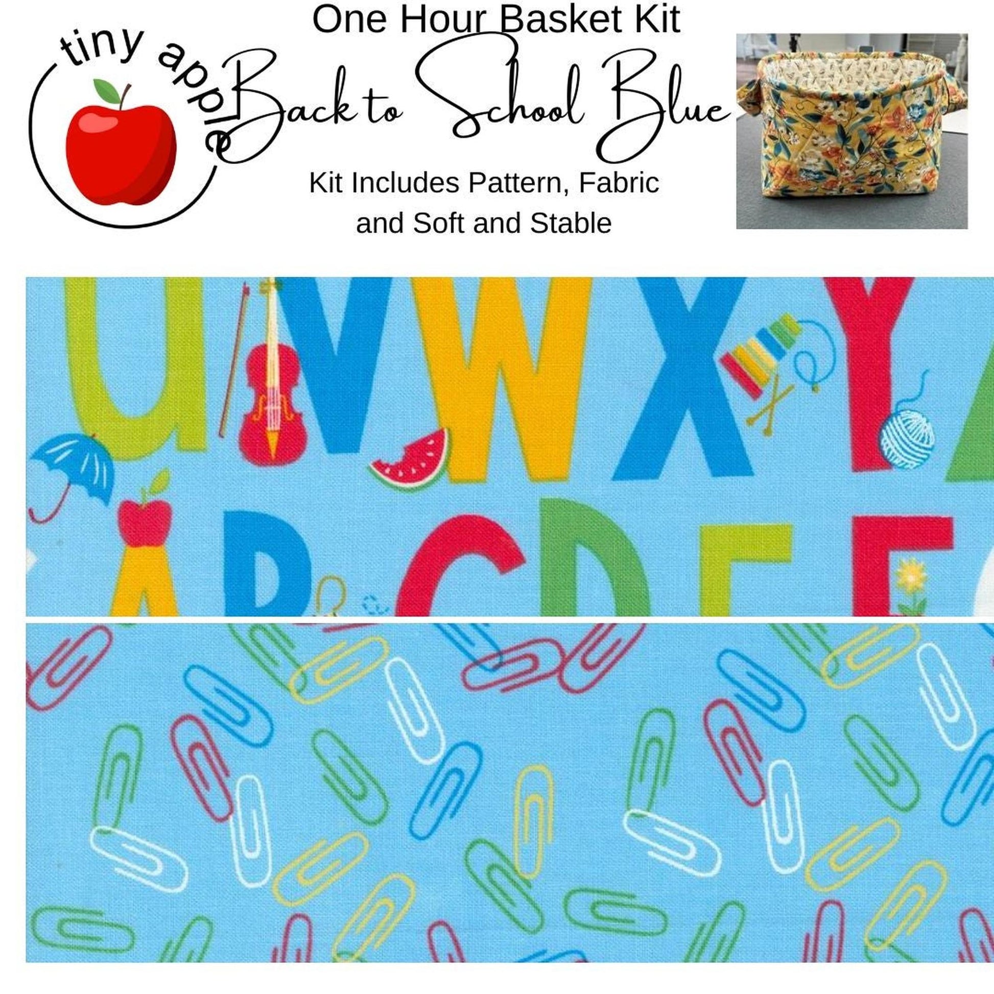 Kit: One Hour Basket - Back to School - Blue